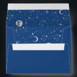 Night Stars Constellation Starry Night Mystical Envelope<br><div class="desc">Blinking stars moon planets cosmic navy blue modern envelopes</div>