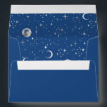 Night Stars Constellation Starry Night Mystical Envelope<br><div class="desc">Blinking stars moon planets cosmic navy blue modern envelopes</div>