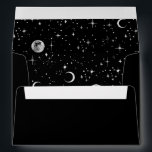 Night Stars Constellation Starry Night Mystical Envelope<br><div class="desc">Blinking stars moon planets cosmic black modern envelopes</div>