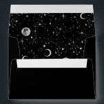 Night Stars Constellation Starry Night Mystical Envelope<br><div class="desc">Blinking stars moon planets cosmic black modern envelopes</div>