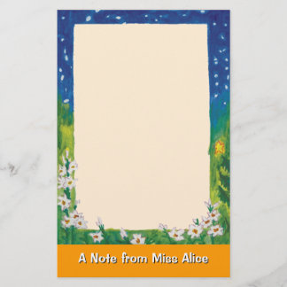 Night stars & flowers Stationery