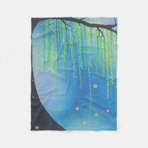 Night Stars & Lightning Bugs Fleece Blanket