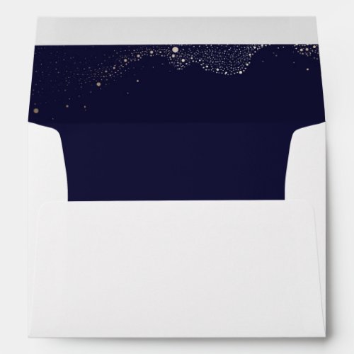 Night Stars Navy Blue Wedding Envelope