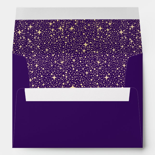 Night Stars Purple and Gold Envelope (Back (Bottom))