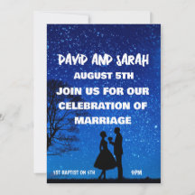 NIGHT STARS ROMANTIC ELEGANT WEDDING INVITATIONS