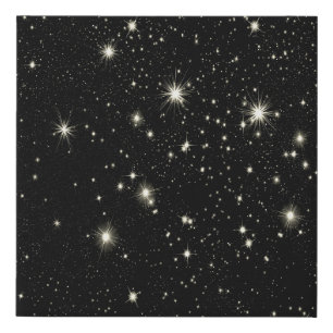 Night stars starry sky heaven faux canvas print