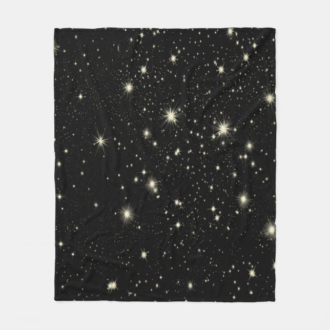 Night stars starry sky heaven fleece blanket (Front)
