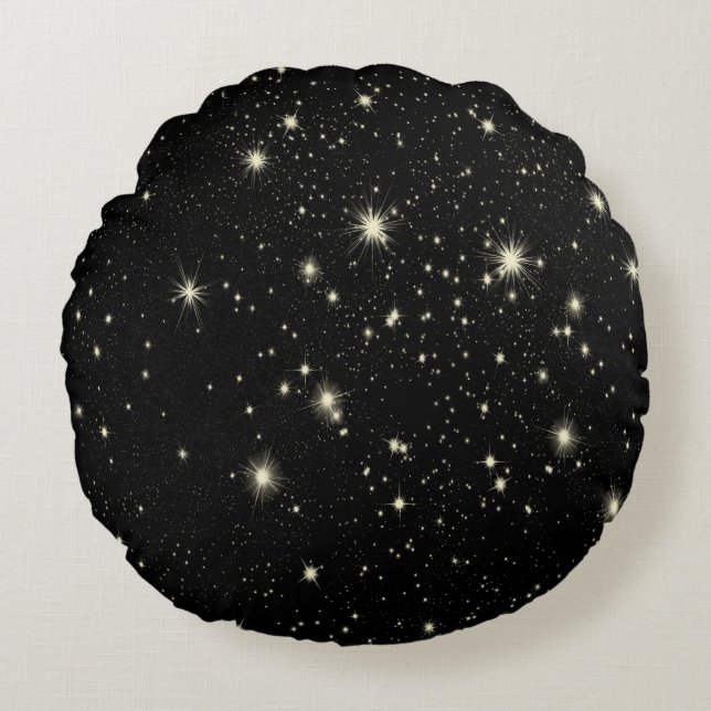 Night stars starry sky heaven round pillow (Front)