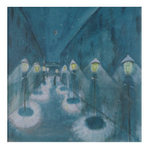 Night Street (Street By Night) (1922) Walter Grama Acrylic Print