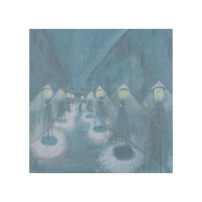 Night Street (Street By Night) (1922) Walter Grama Gallery Wrap (Front)