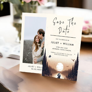 Night Sunset Stars Moon Cloud Twilight Wedding Save The Date