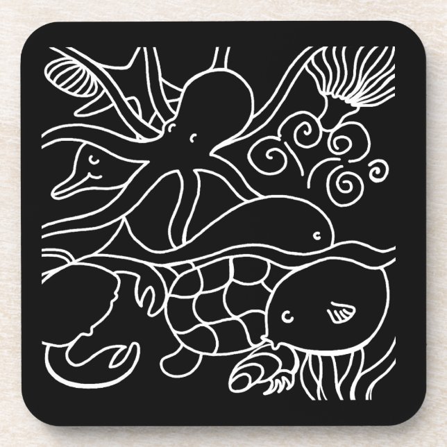 Night Swimming Beverage Coaster (Front)