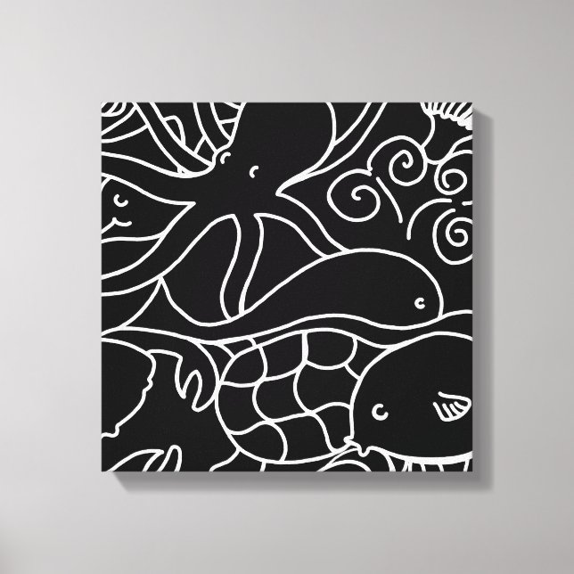 Night Swimming Canvas Print (Front)