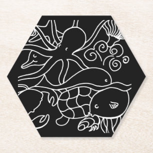 Night Swimming Paper Coaster