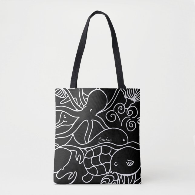 Night Swimming Personalized Tote Bag (Front)