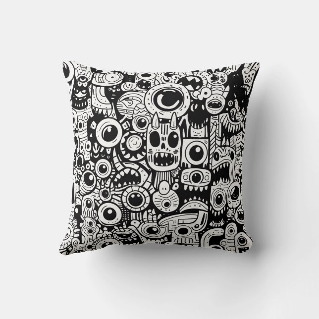 Night Terrors  Throw Pillow (Back)