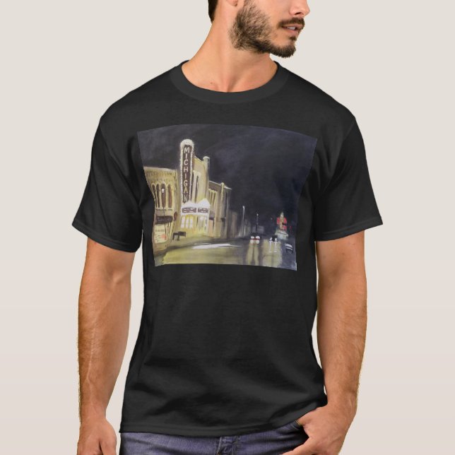 Night Time at Michigan Theater T-Shirt (Front)
