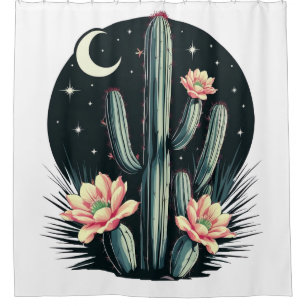 Night-time Cactus Blossom Shower Curtain