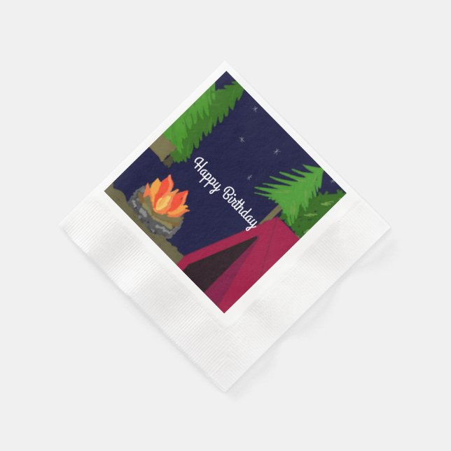 Night Time Campsite Napkins (Corner)