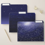 Night Time Deep Blue | Stars and Glitter File Folder