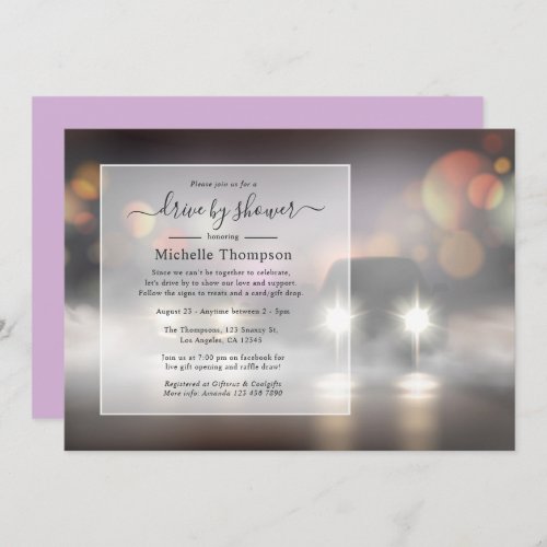 Night Time Drive By Shower Invitation