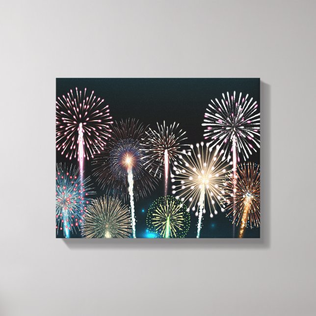 Night Time Fireworks Canvas Print (Front)