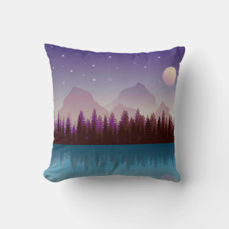 Night time landscape throw pillow