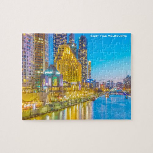 Night Time Melbourne Australia Jigsaw Puzzle