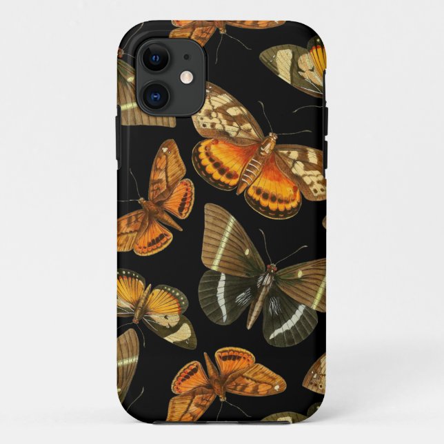 Night time moth and butterflies pattern  Case-Mate iPhone case (Back)