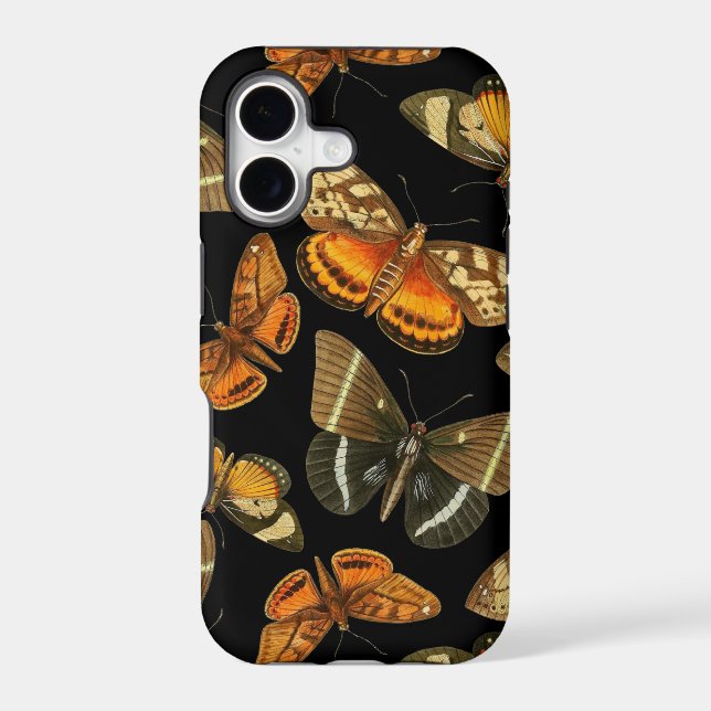 Night time moth and butterflies pattern  iphone case (Back)