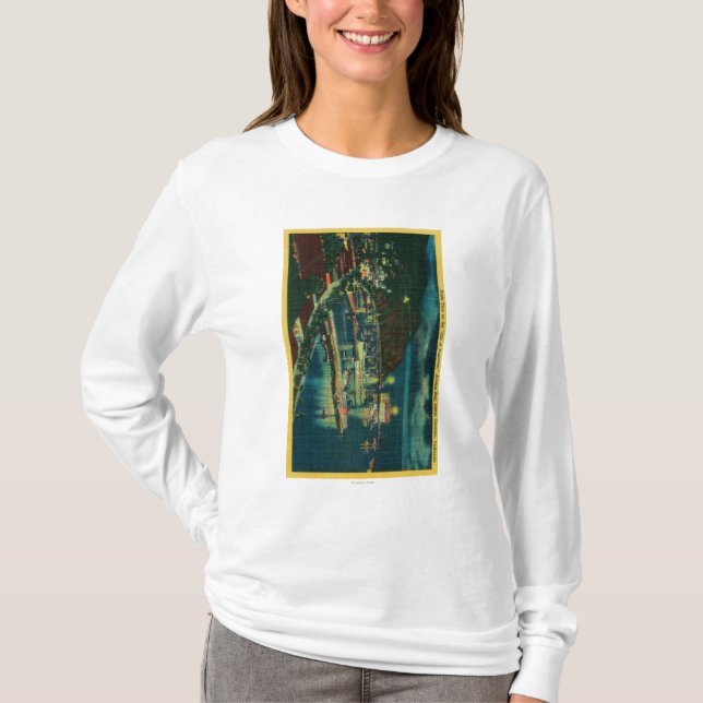 Night Time on Santa Catalina at Avalon Bay T-Shirt (Front)