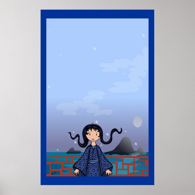 Night time on the island poster (Front)