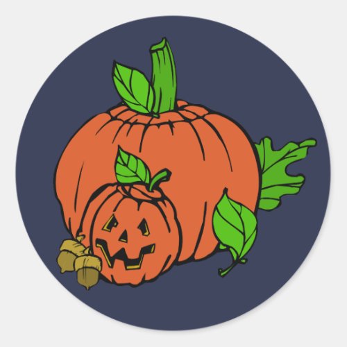 Night time pumpkin stickers