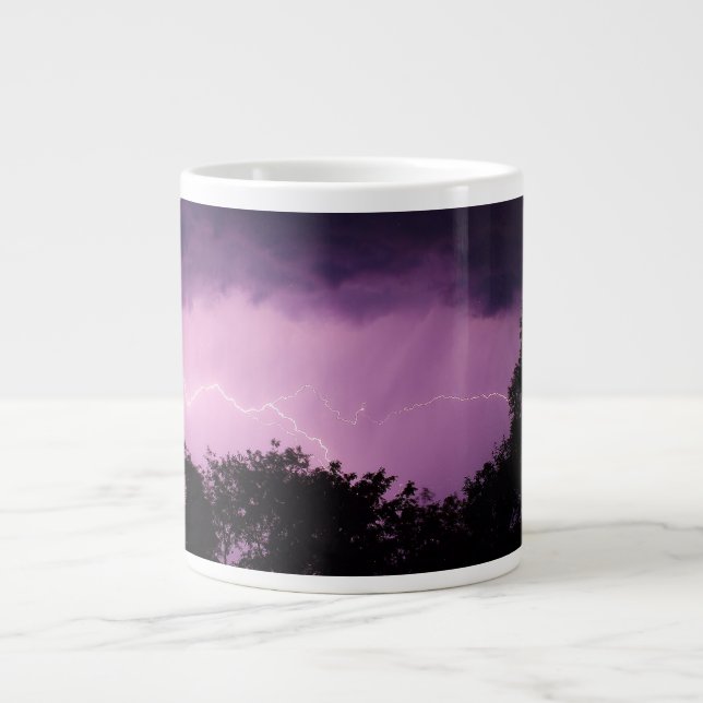 Night Time Summer Lightning Giant Coffee Mug (Front)