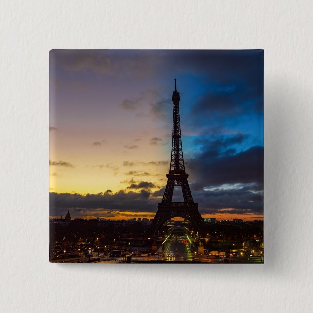 Night to Day over Eiffel tower from Trocadero Button (Front)