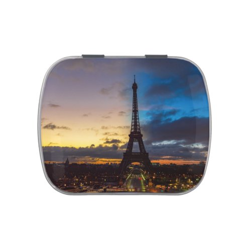 Night to Day over Eiffel tower from Trocadero Candy Tin