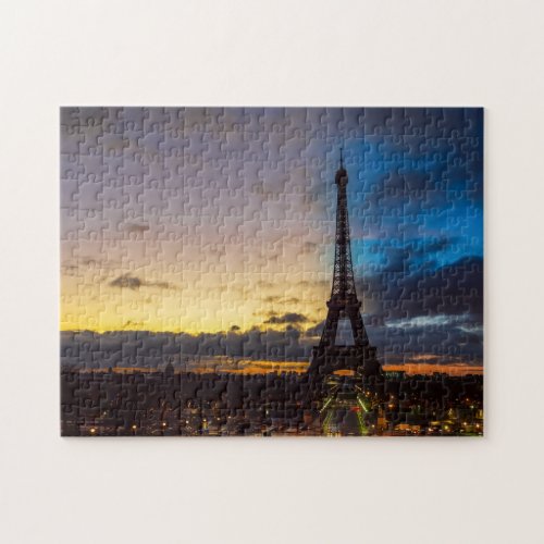 Night to Day over Eiffel tower from Trocadero Jigsaw Puzzle