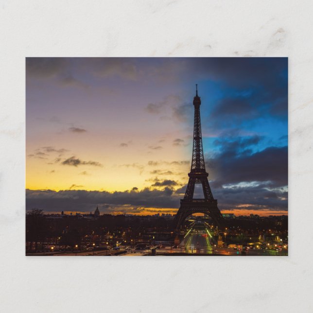Night to Day over Eiffel tower from Trocadero Postcard (Front)