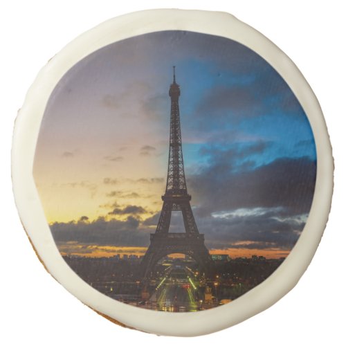 Night to Day over Eiffel tower from Trocadero Sugar Cookie