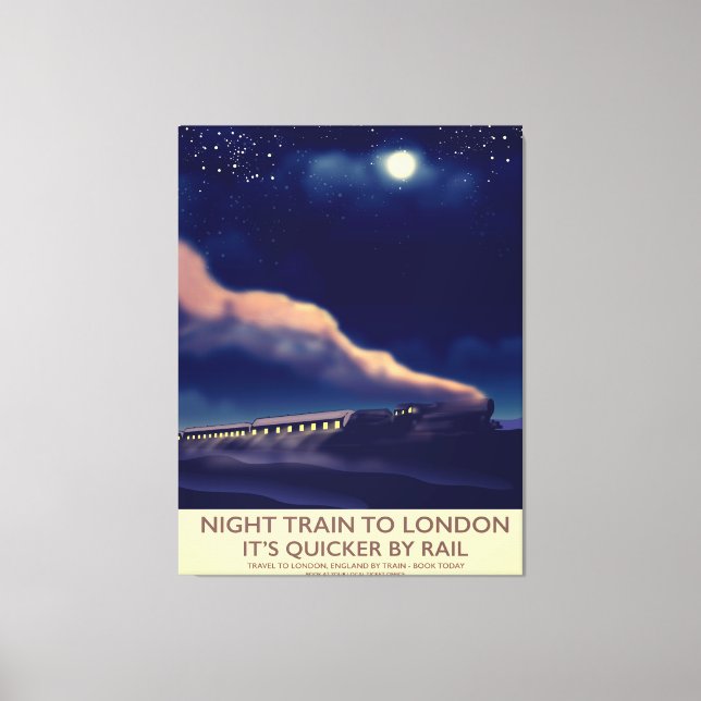 Night Train To London. Canvas Print (Front)