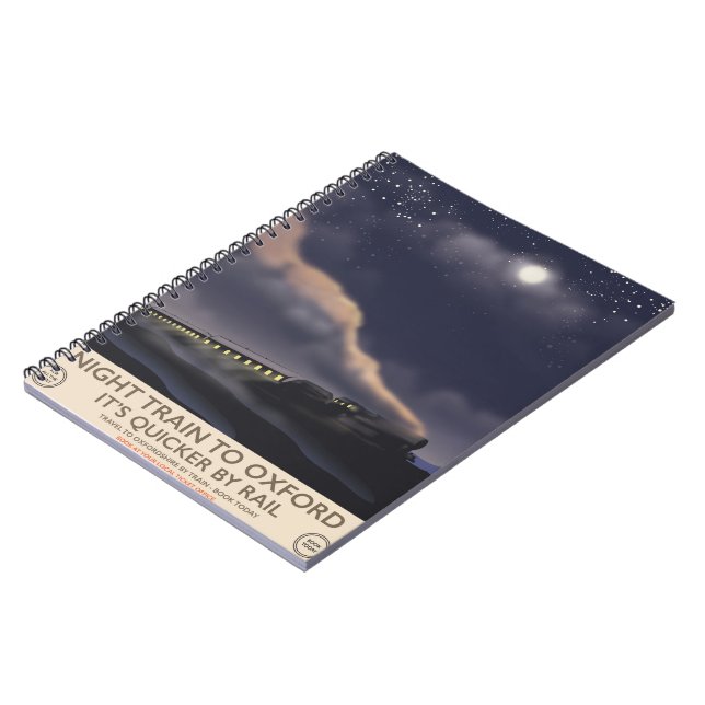 Night train to Oxford Notebook (Left Side)