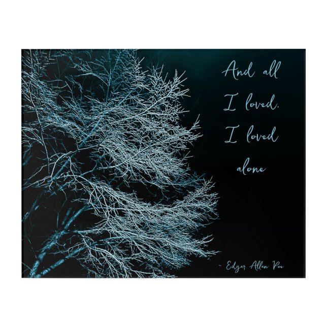 Night Tree Poetry Acrylic Print (Front)