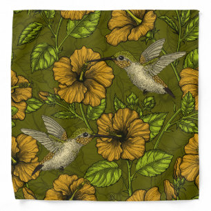 Night tropical garden yellow and green bandana