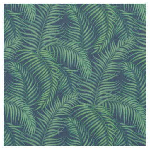 Night Tropical Palm Leaves Fabric
