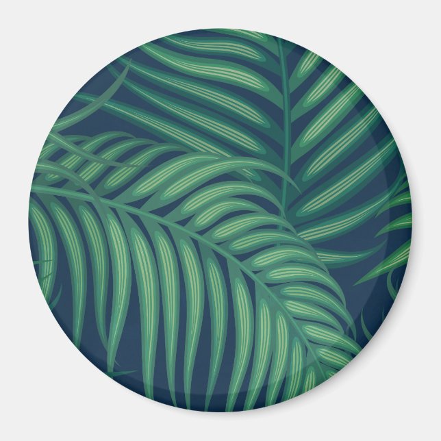 Night Tropical Palm Leaves  Magnet (Front)