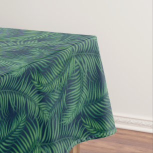 Night Tropical Palm Leaves Tablecloth