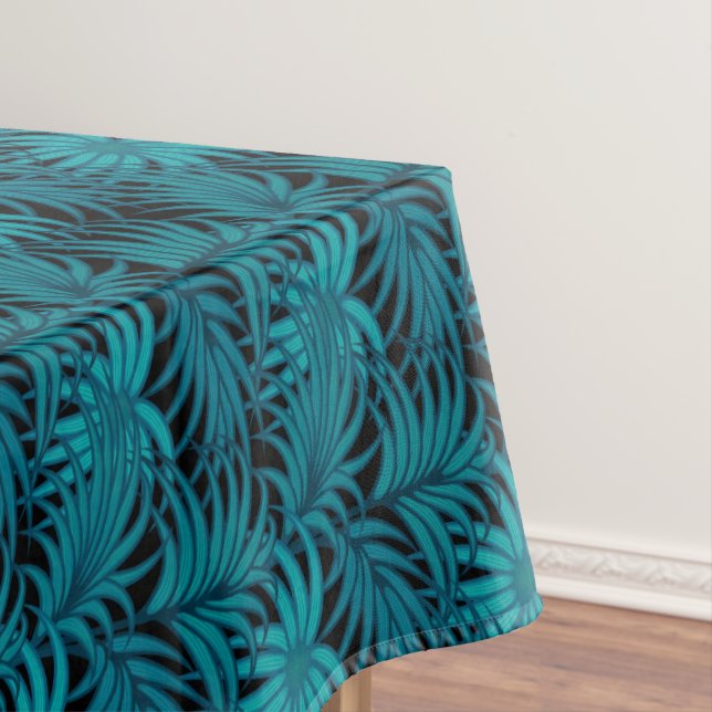 Night Tropical Palm Leaves  Tablecloth (In Situ)
