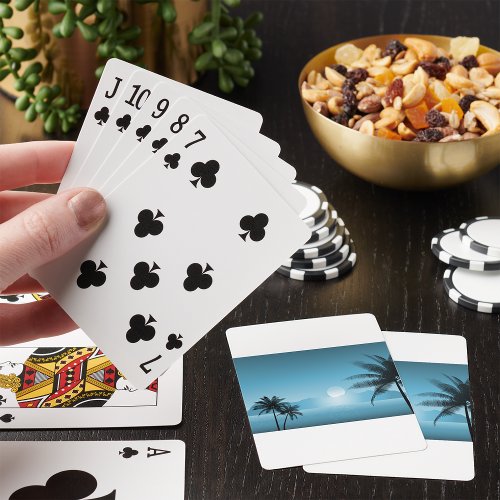 Night Tropical Scenic Playing Cards