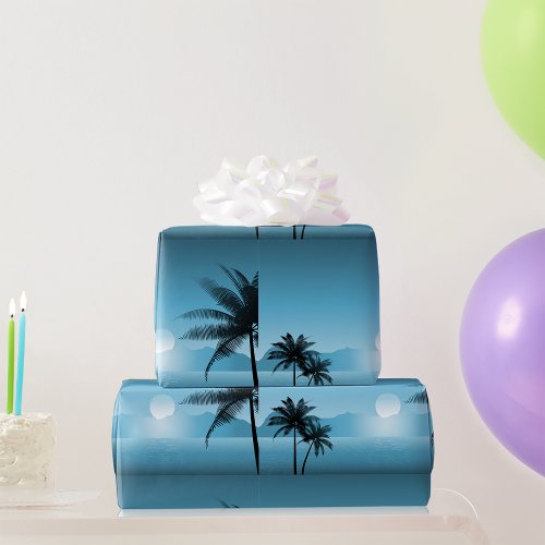 Night Tropical Scenic Wrapping Paper