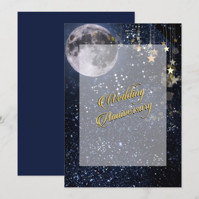 Night Under the Stars Anniversary Invitation (Front/Back)